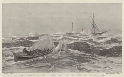 Das Kingstown-Rettungsboot-Unglück, das zweite Boot geht zur Rettung aus